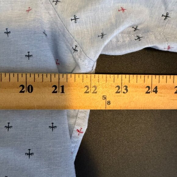 Molokai Blue Plane Printed Short Sleeve Button Up Shirt, Casual Wear, Size Large - Picture 6 of 6